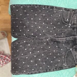 Pilcro Black Studded sparkle Ankle Jeans